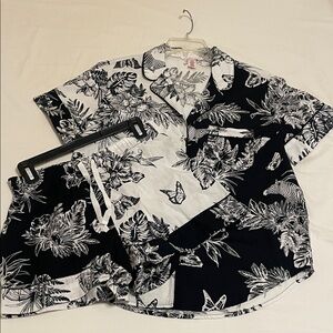 Victoria Secret Black and White Floral Pajama Set size S/P